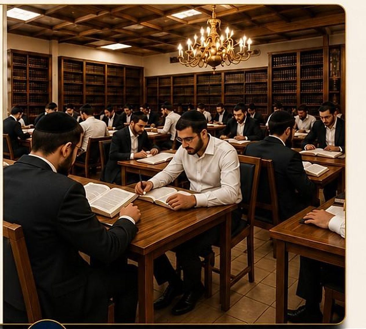 Les Avrèkhim du Kolel en étude dans la salle d'étude